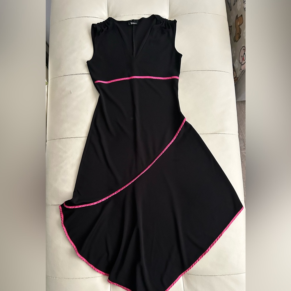 Black Dress with Pink Trim